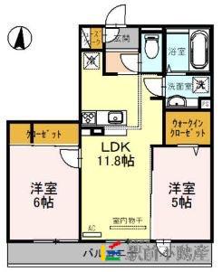 メゾン・リブハフト(2LDK/2階)の間取り写真