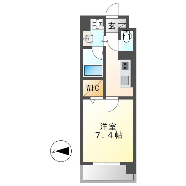 MX-IV(1K/1階)の間取り写真