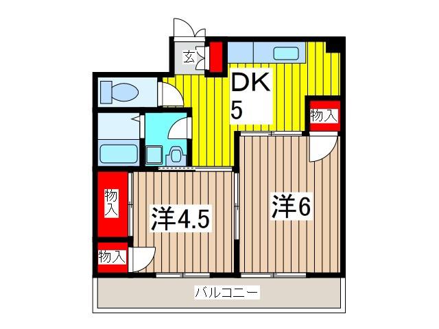 MFハイツ(2DK/4階)の間取り写真