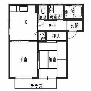 グリーンパレスISA-I・II(2K/1階)の間取り写真