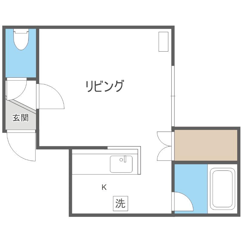 YELL北円山(1K/1階)の間取り写真