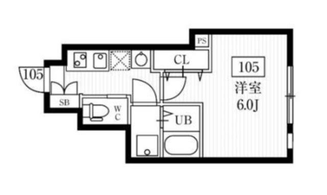ミハス三軒茶屋II(1K/1階)の間取り写真