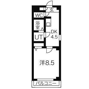 アヴニール・G(1DK/3階)の間取り写真