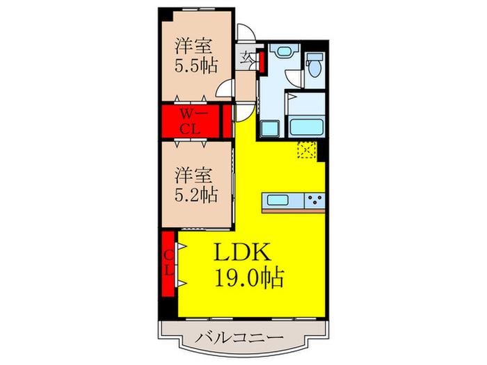 メゾンプレミエール(2LDK/1階)の間取り写真