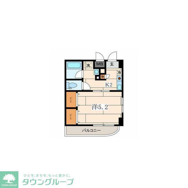 アメニティーヒルズ(1K/2階)の間取り写真