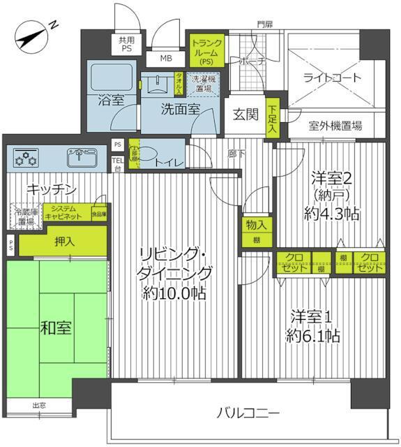 アーベイン・エス朝霞三原(3LDK/2階)の間取り写真