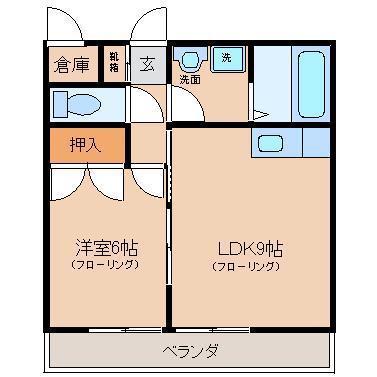 セントーレアIII(1LDK/2階)の間取り写真
