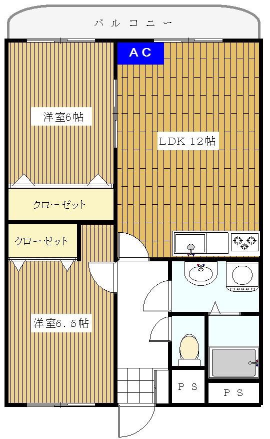 グレイスメゾン(2LDK/2階)の間取り写真