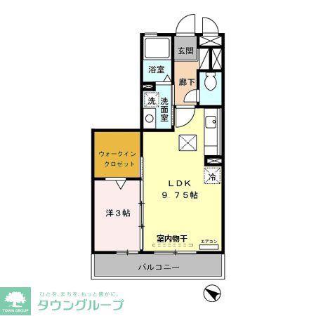 パーシモン(1LDK/1階)の間取り写真