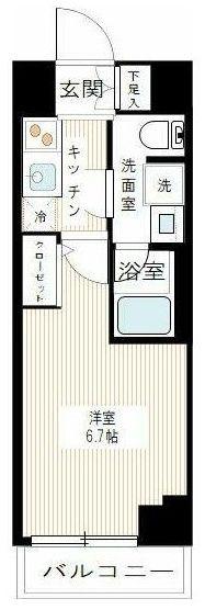ARCOBALENO MUSASHIKOSUGI(1K/5階)の間取り写真