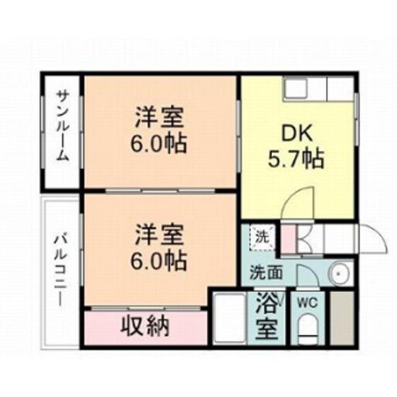 秀メゾンA棟(2DK/3階)の間取り写真
