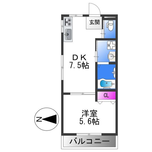 MATSUMOTOマンション(1DK/3階)の間取り写真