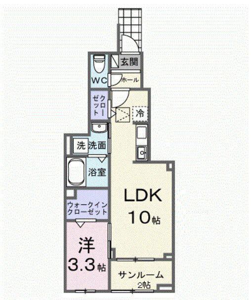 フィデールブリーゼ(1LDK/1階)の間取り写真