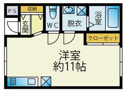 セルフィーユ守山(1K/1階)の間取り写真