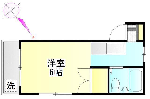 カーサデ藤原(1K/2階)の間取り写真