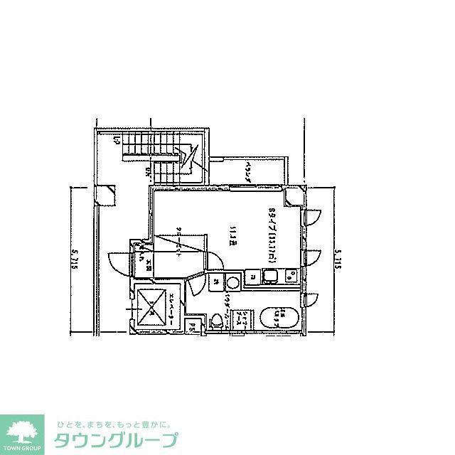 スタジオフラット鶴見中央(ワンルーム/4階)の間取り写真
