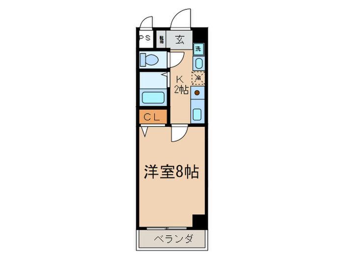 ハートヒルズ丸の内(1K/7階)の間取り写真