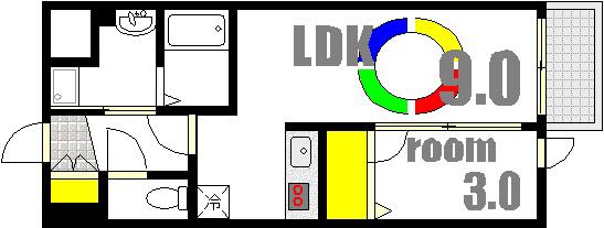 月光江波東弐番館(1LDK/1階)の間取り写真