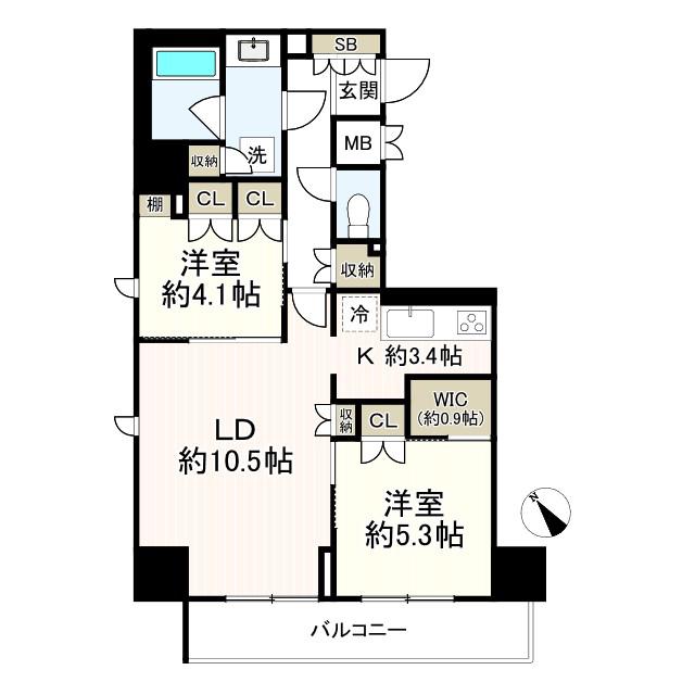 アルトステージ武蔵野(2LDK/3階)の間取り写真