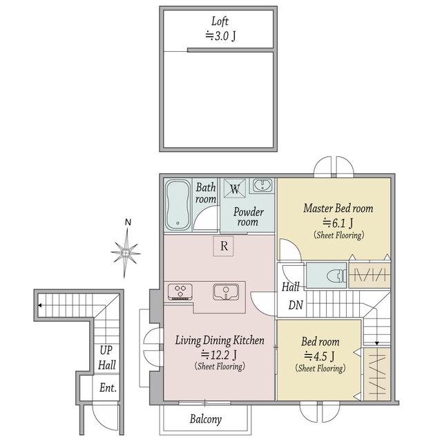 WINDSOR COURT(2LDK/2階)の間取り写真