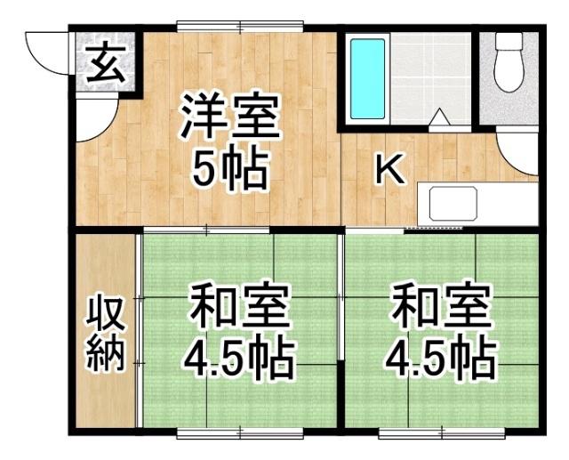 及川マンション(3K/2階)の間取り写真