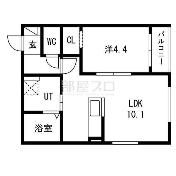 リュミエール ケー(1LDK/1階)の間取り写真