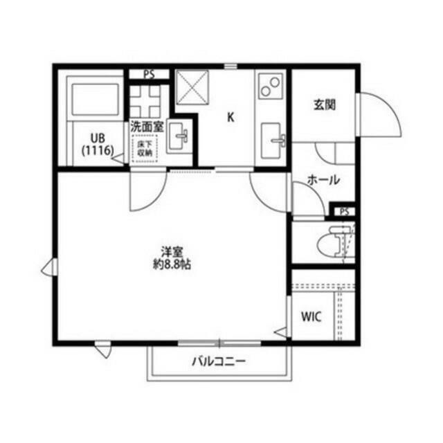 LE CHANTEHOME CHIGASAKI(1K/1階)の間取り写真