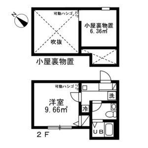 アザーレ・パッシオ東林間B(1K/1階)の間取り写真