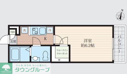 TRINITY五香南(1K/1階)の間取り写真