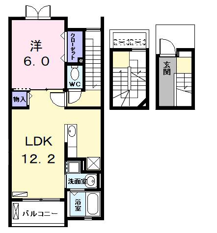アリビエ I(1LDK/3階)の間取り写真
