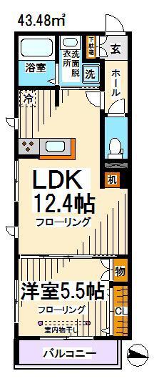 エルミタージュ永福町 (1LDK/3階)の間取り写真