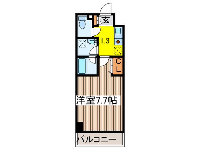 テラス府中(1K/1階)の間取り写真