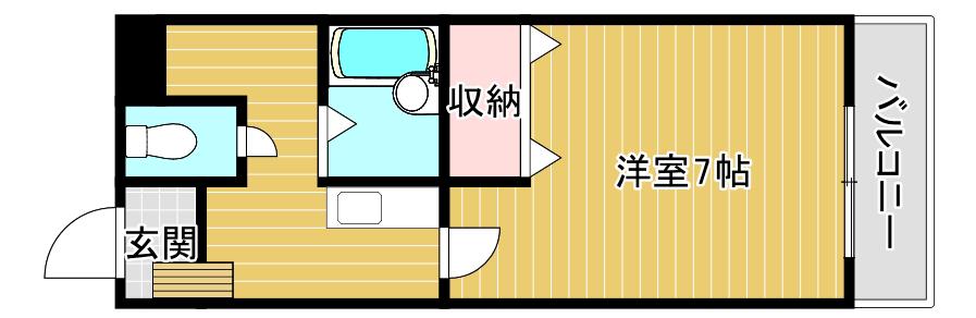パールマンション上津(1K/4階)の間取り写真