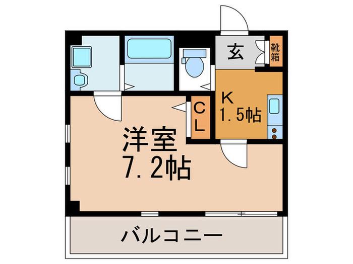 ジェイディグラン新森(1K/2階)の間取り写真