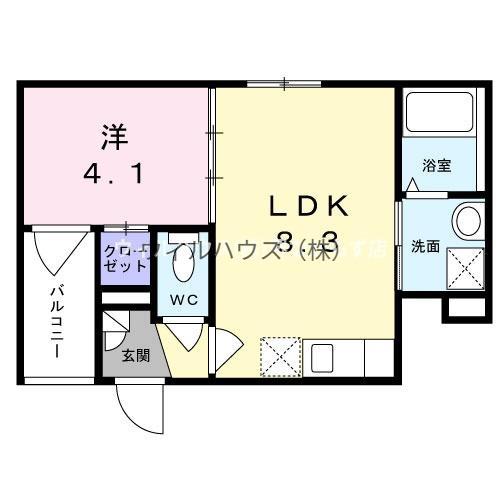 F ASECIA クローバー(1LDK/2階)の間取り写真