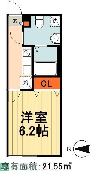 DOGWOOD TG(1K/2階)の間取り写真