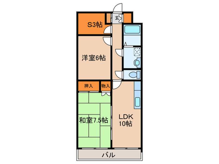 エクレール羊が丘(2SLDK/3階)の間取り写真