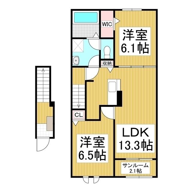LE LIEN I(2LDK/2階)の間取り写真