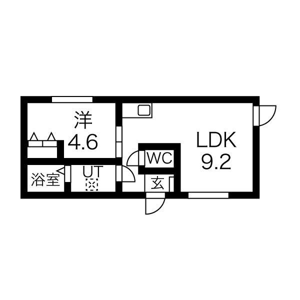 AVENIR(1LDK/1階)の間取り写真