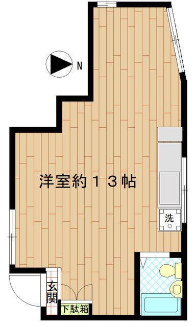 和田荘(ワンルーム/2階)の間取り写真