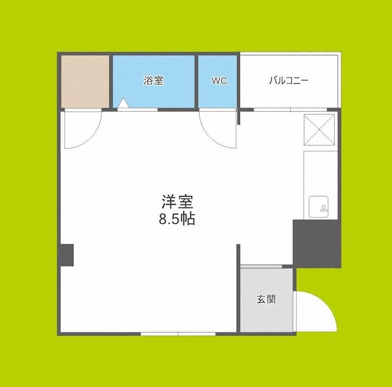 りっこれじでんす(ワンルーム/5階)の間取り写真