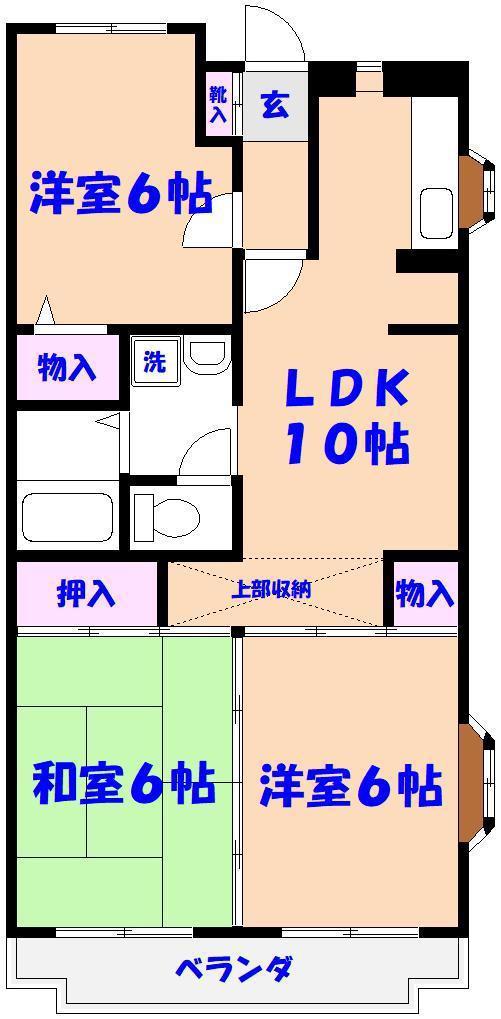 カームパーク(3LDK/1階)の間取り写真