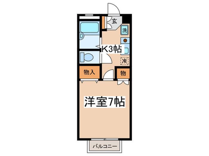 リヴェール調布(1K/1階)の間取り写真