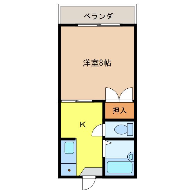 フラワーハイツカレン(1K/2階)の間取り写真
