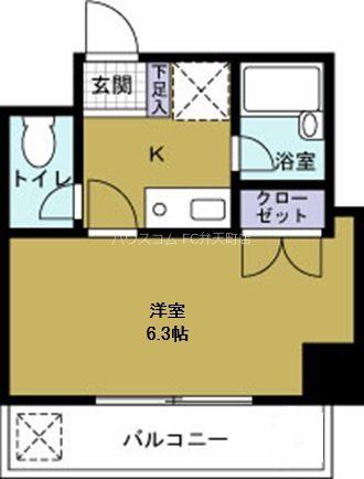 マンション弥栄(1K/4階)の間取り写真