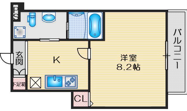 ジ アメニティ千里山(1K/5階)の間取り写真