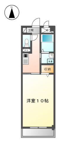 福パレスランデュールB(1K/1階)の間取り写真