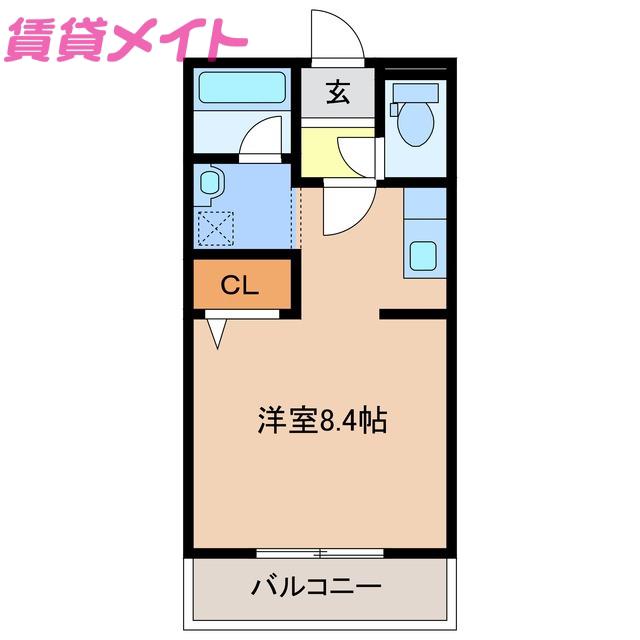 川越ガーデンテラス(ワンルーム/3階)の間取り写真