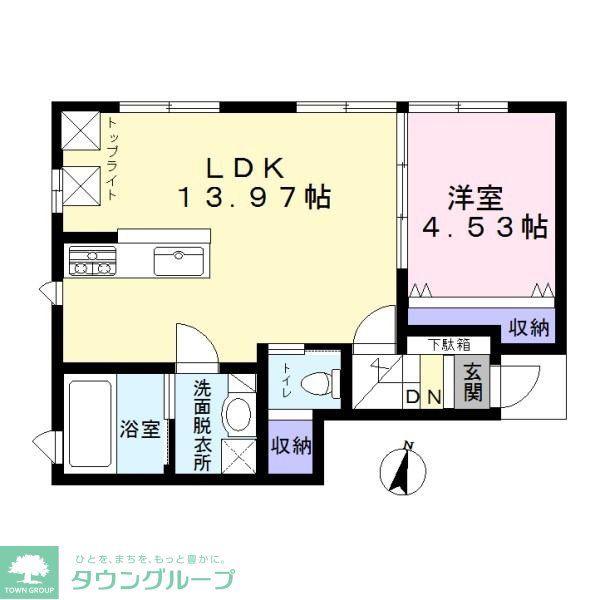 BASE(1LDK/1階)の間取り写真