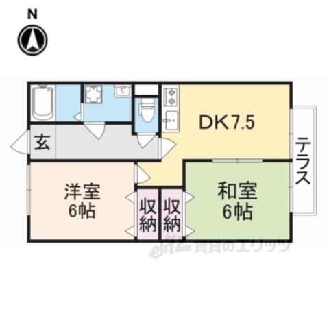 ライフステージ広瀬引土(2LDK/2階)の間取り写真